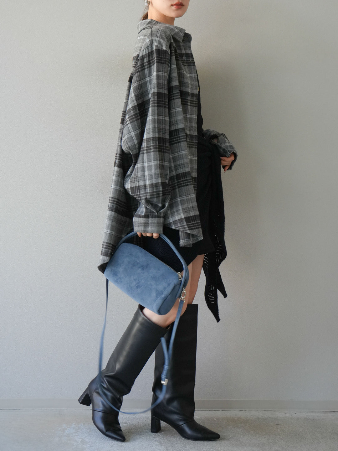 [予約]スエードペチパンツ付ミニスカート/ブラック