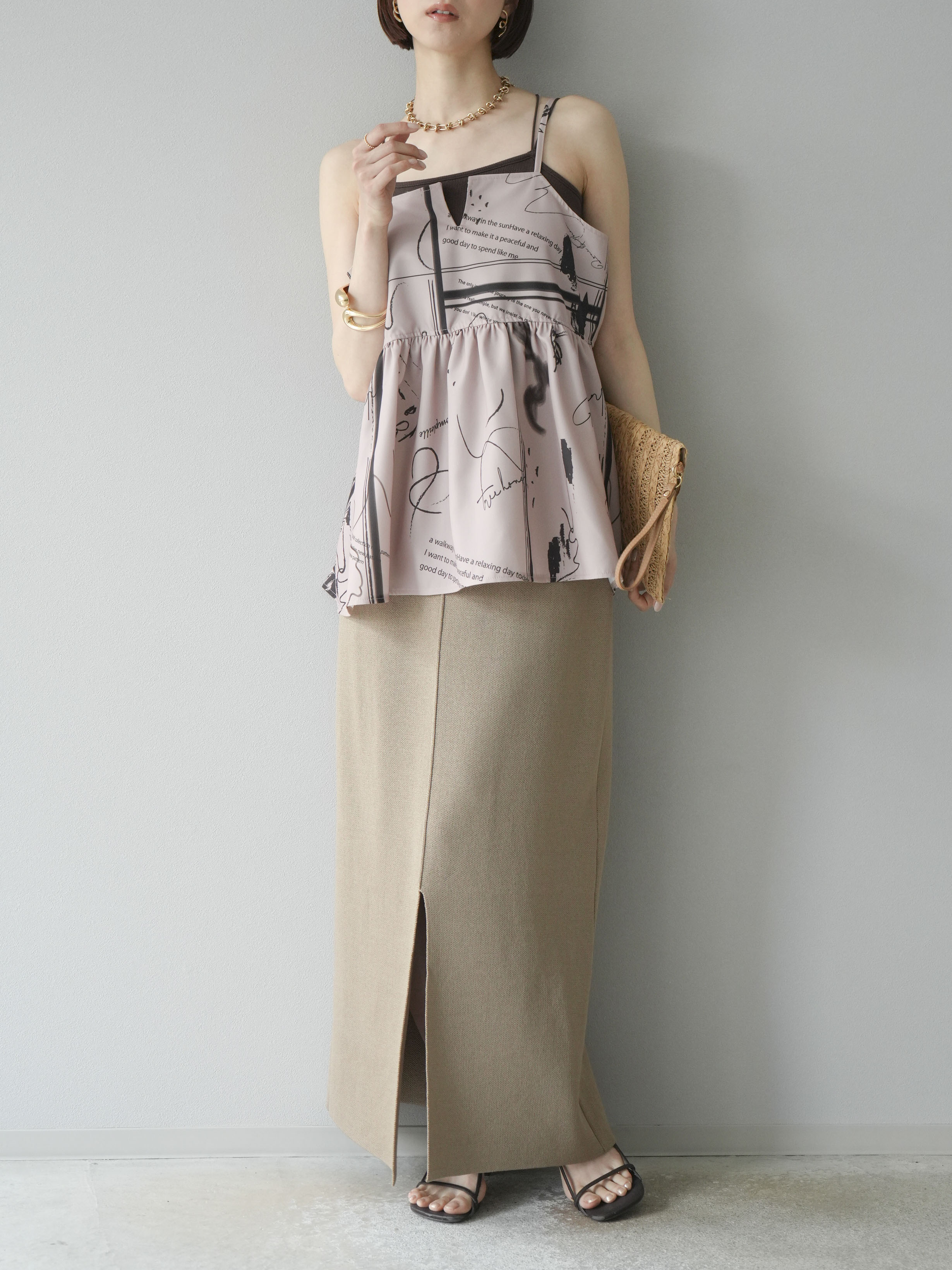 Plage I Line Knit アイラインニットスカート　ベージュ 予約]レーヨンポリIラインニットスカート/ベージュ – Lumier