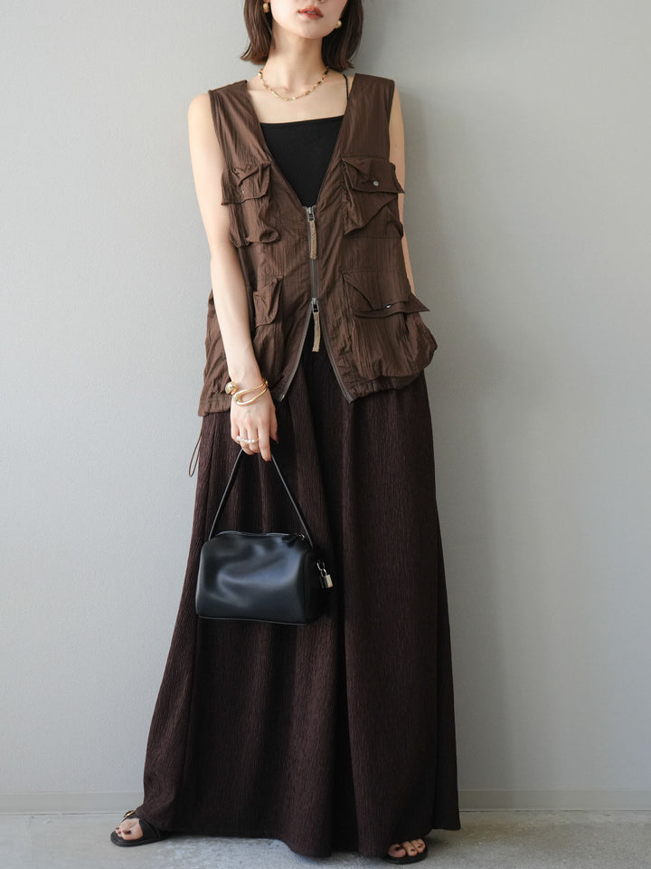 [予約]楊柳バギーパンツ/ブラウン