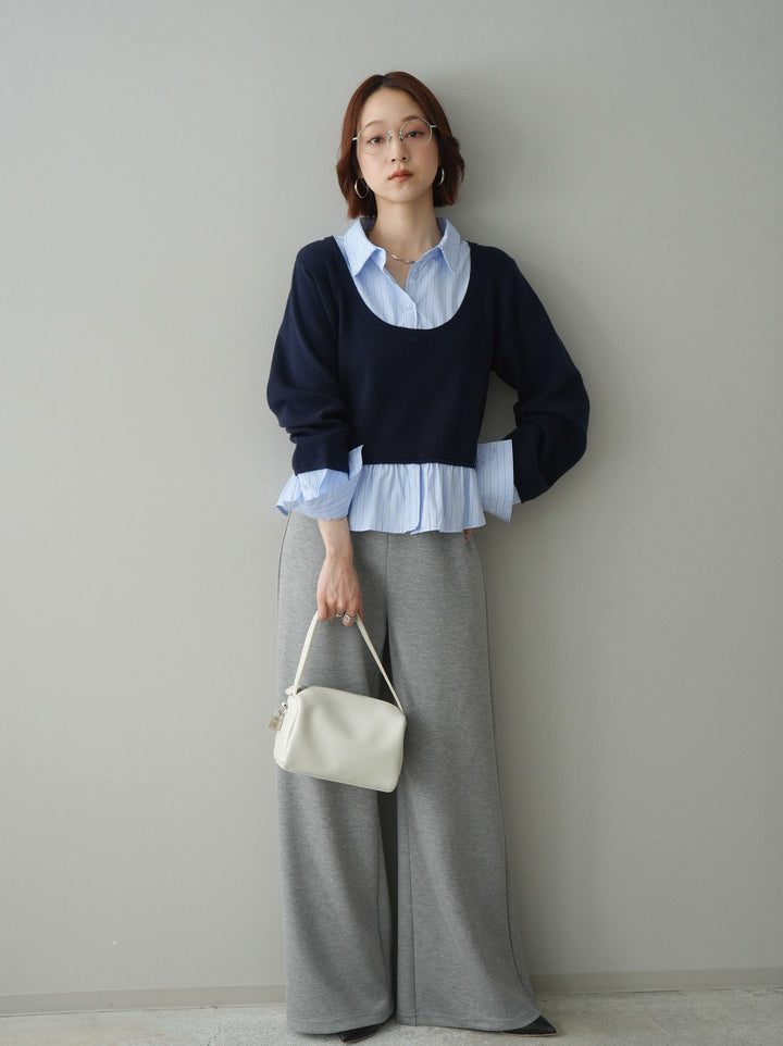 [予約]イージーポンチワイドパンツ/gray