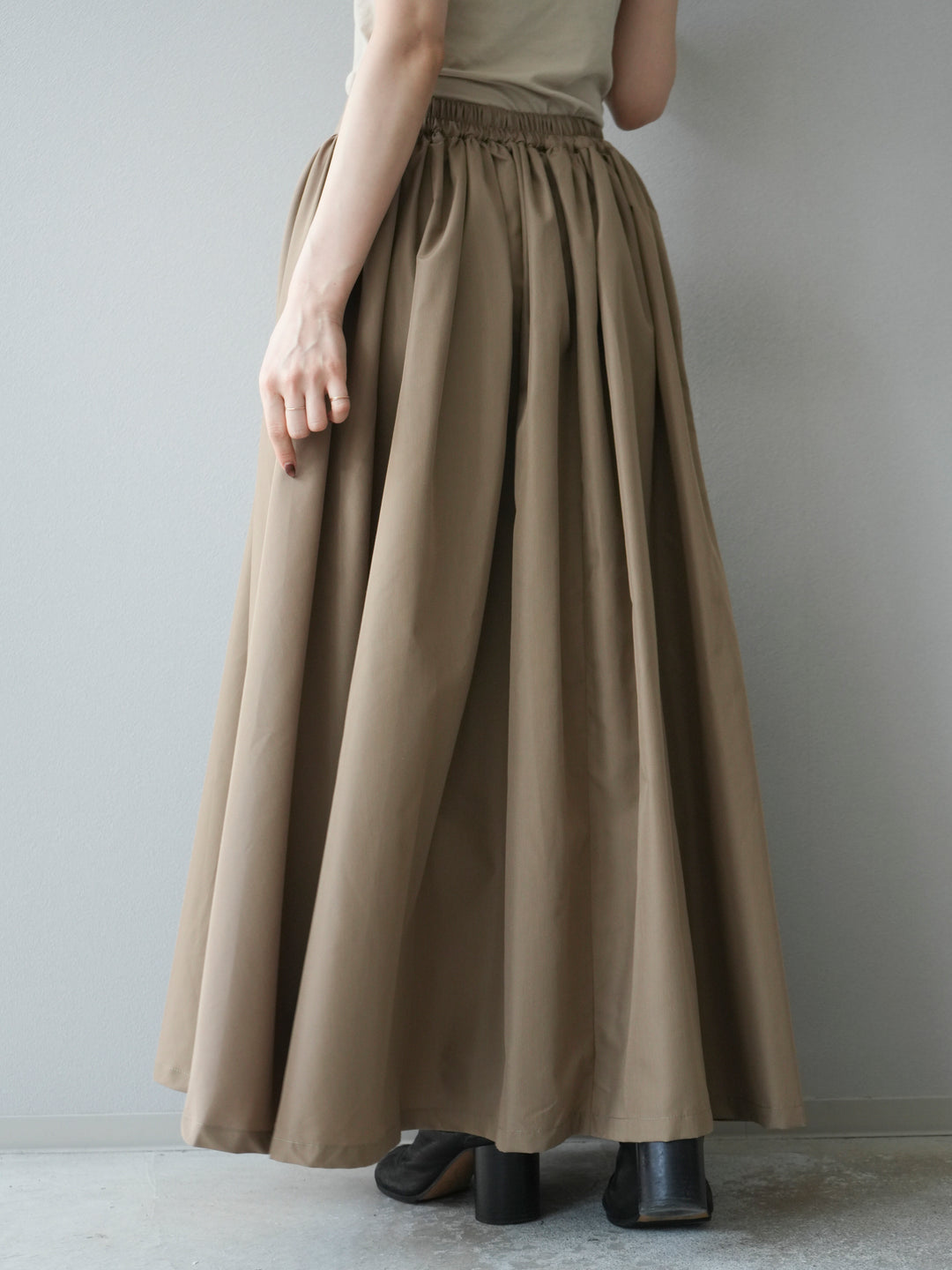 [予約]ブロードボリュームスカート/モカ