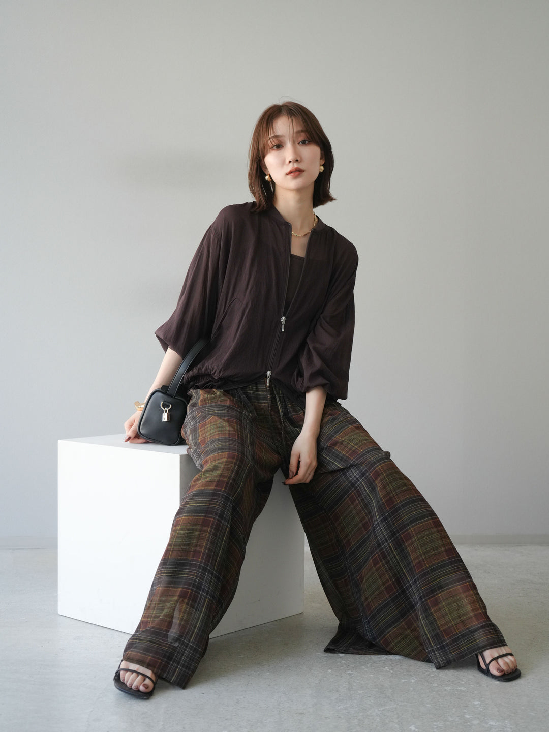 [預訂] Washer Sheer Blouson/棕色