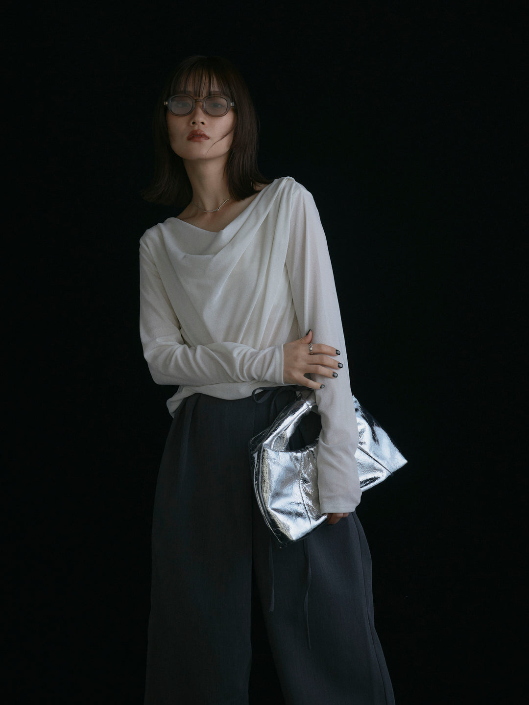 [予約]シアーベロアタックデザイントップス/オフ