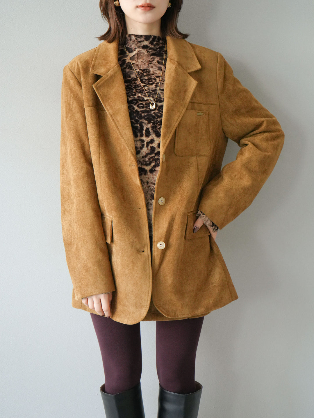 [SET]スエードジャケット＆ミニスカートSET UP(2set)