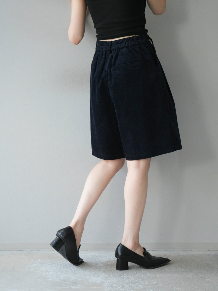 [予約]コーデュロイハーフパンツ/ブラック