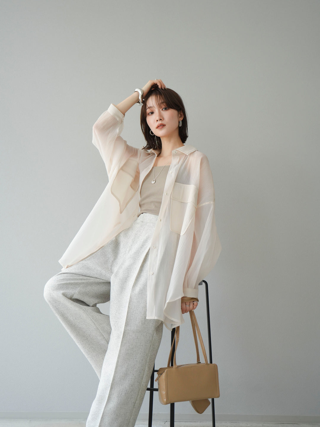 [予約]BIGポケットオーバーシアーシャツ/ホワイト