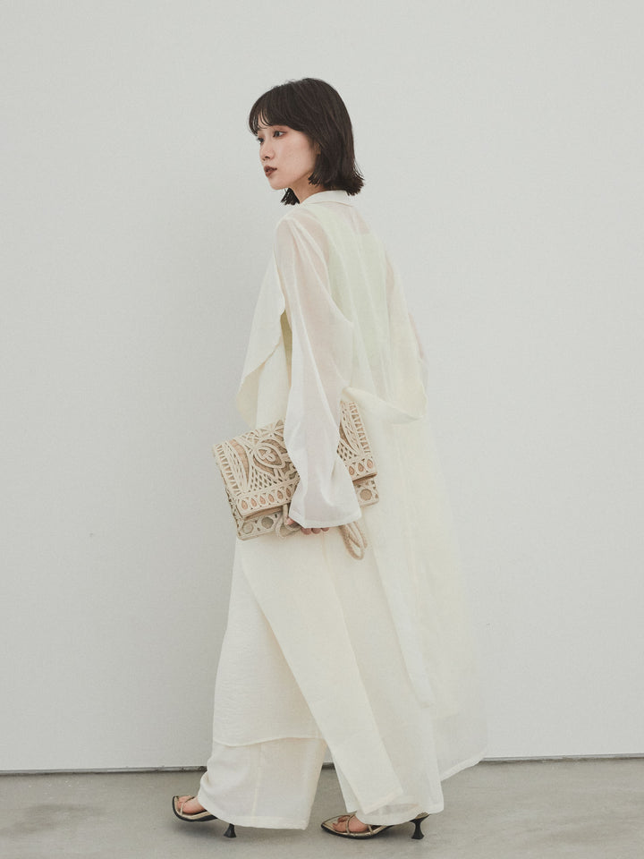 [予約]シアーロングジャケット/アイボリー