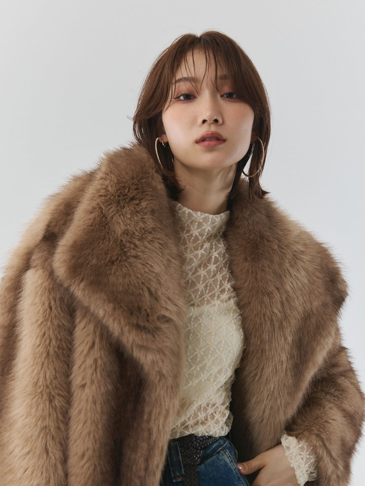 【Allure】[SET]フラワーレーストップス+サイドタックヴィンテージワイドデニム(2set)