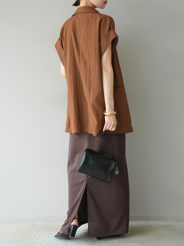 [予約]スウェットロングスカート/ブラウン