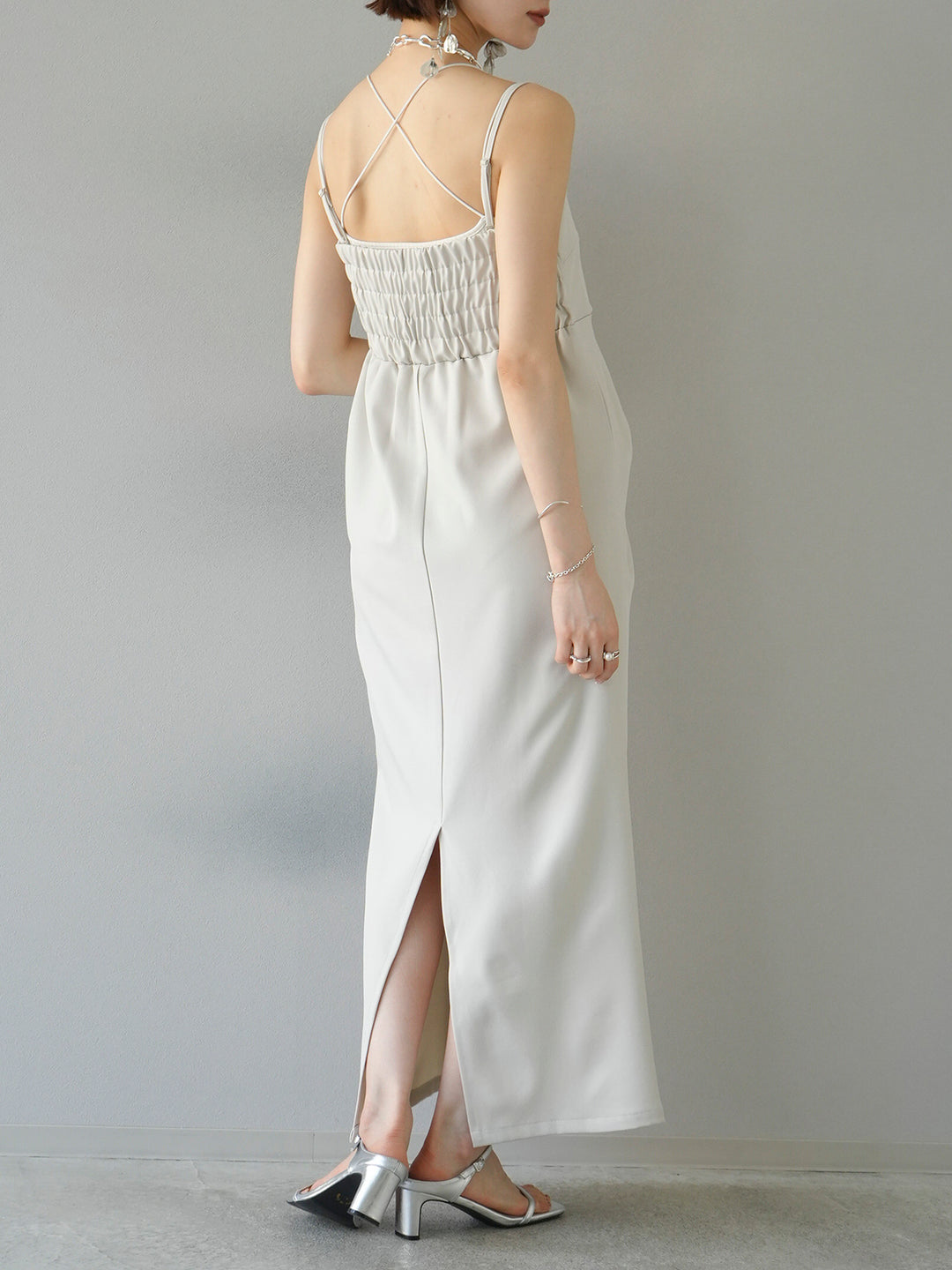 [Pre-order] 2WAY Draped Camisole Dress/Ivory