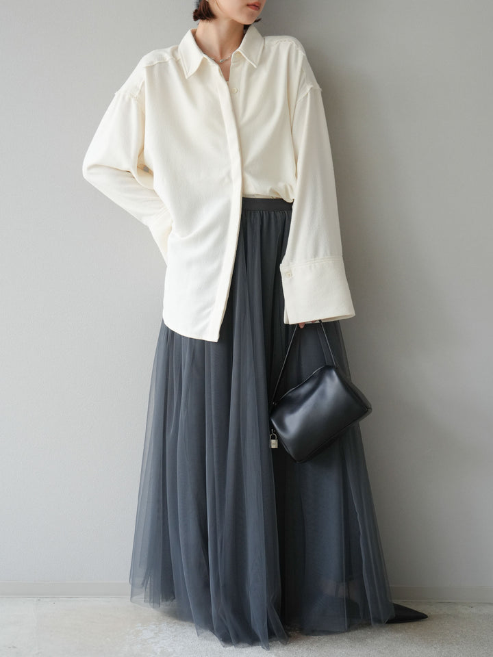 [予約]チュールボリュームスカート/グレー