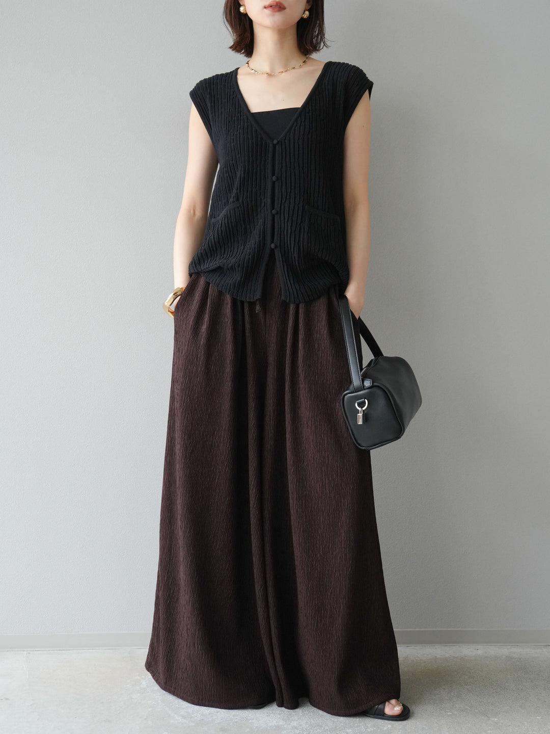 [預購] 波夏針織背心/黑色