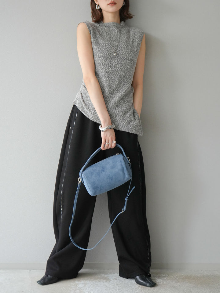 [予約]ハンドステッチ風スウェットパンツ/ブラック