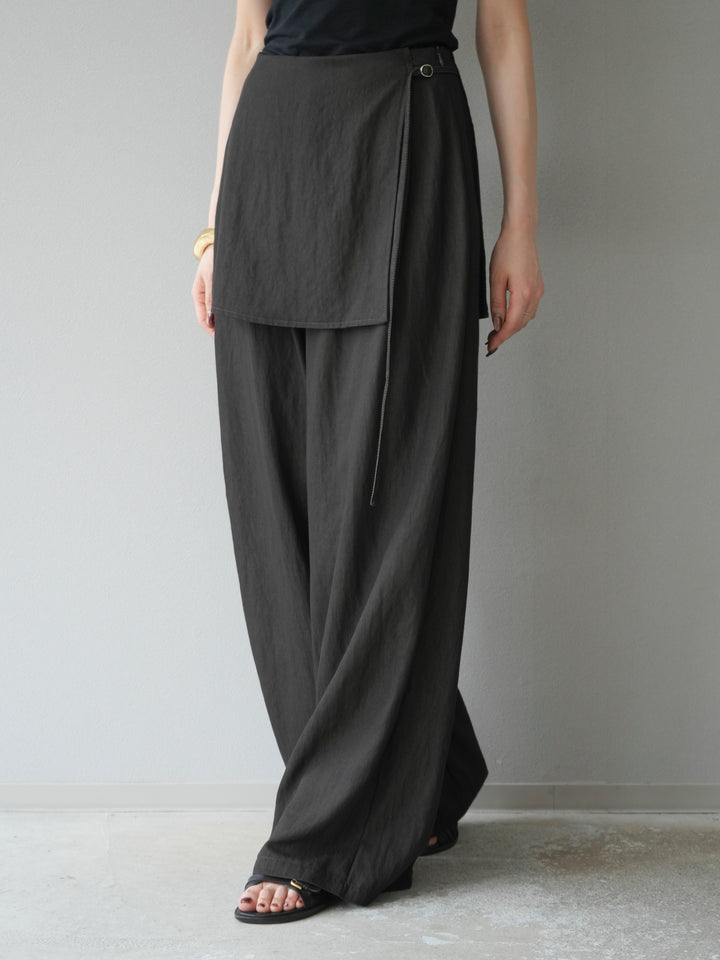 [予約]レイヤードテンセルデニムパンツ/ブラック