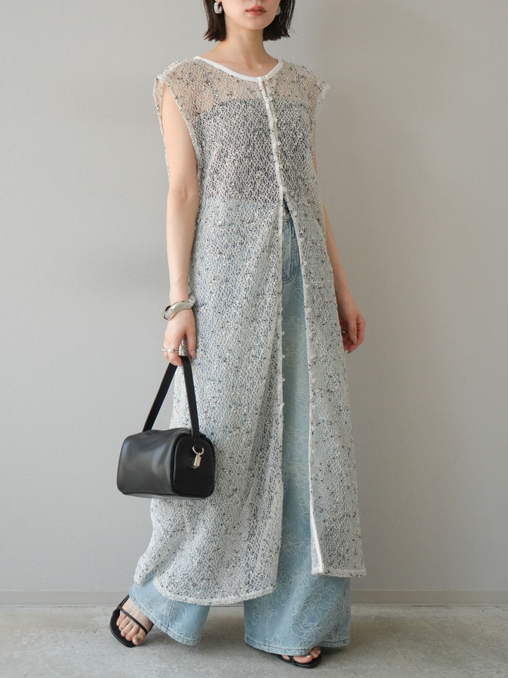 【預購】花提花牛仔寬褲/藍