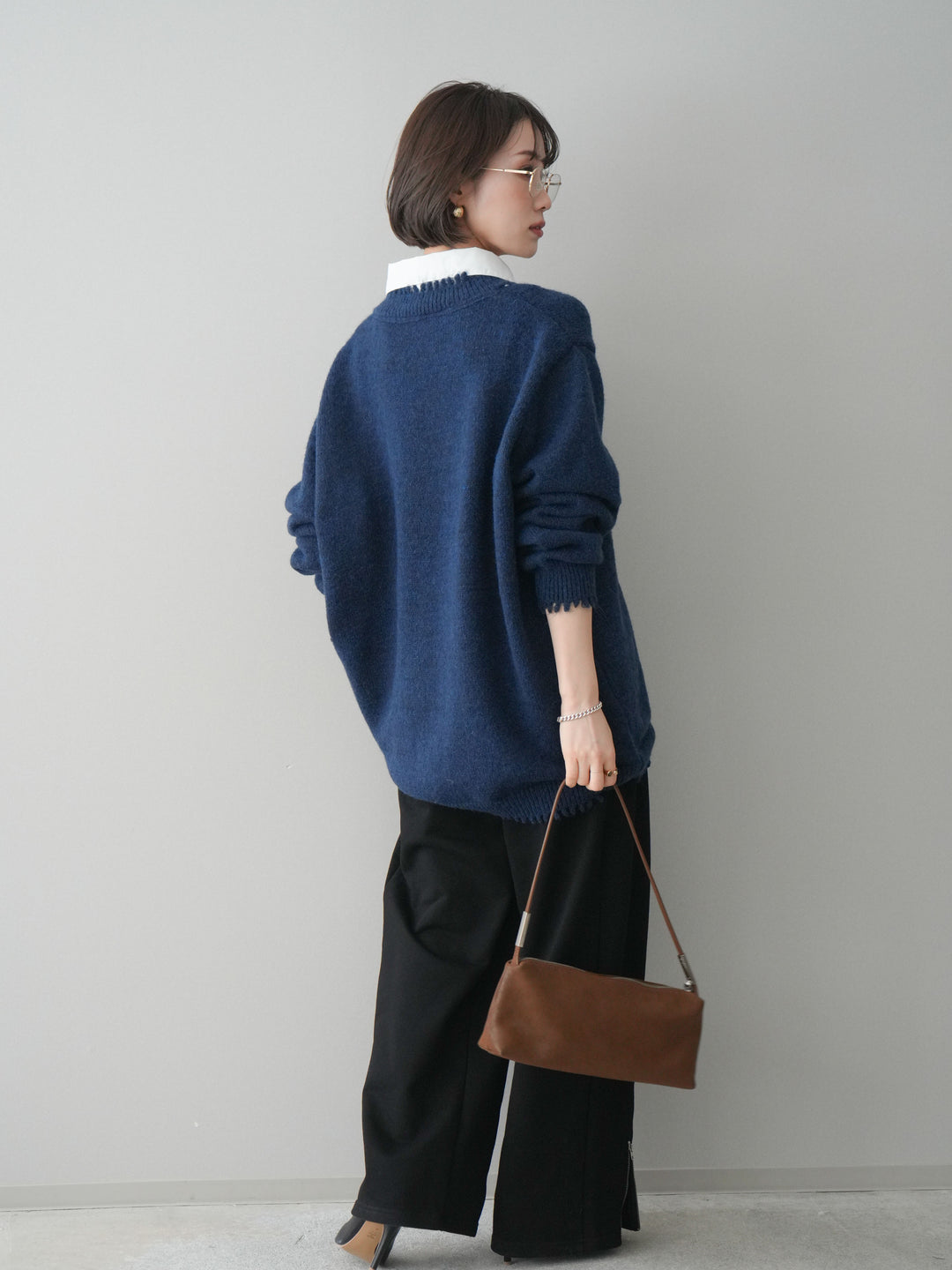 [予約]裾ZIPスエットワイドパンツ/black