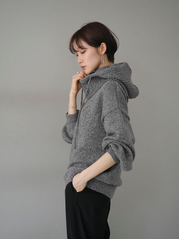 【未使用・タグ付】wool cashmere バラクラバ/グレー 予約]バラクラバSETニットプルオーバー/グレー – Lumier