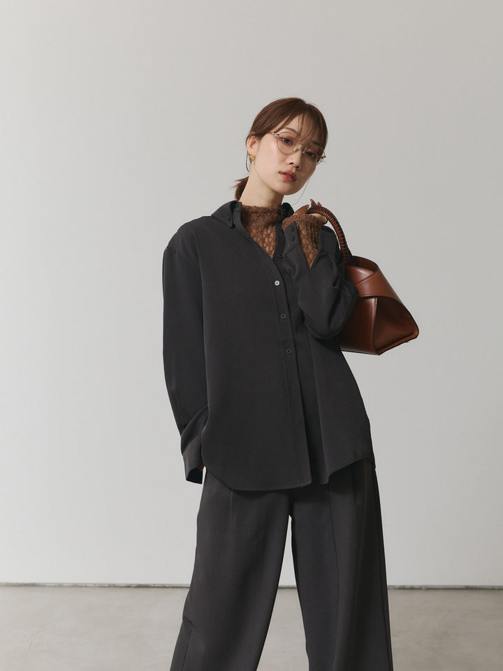 【Allure】[SET]ボタンダウンオーバーシャツ+ボタンダウンオーバーシャツ(2set)