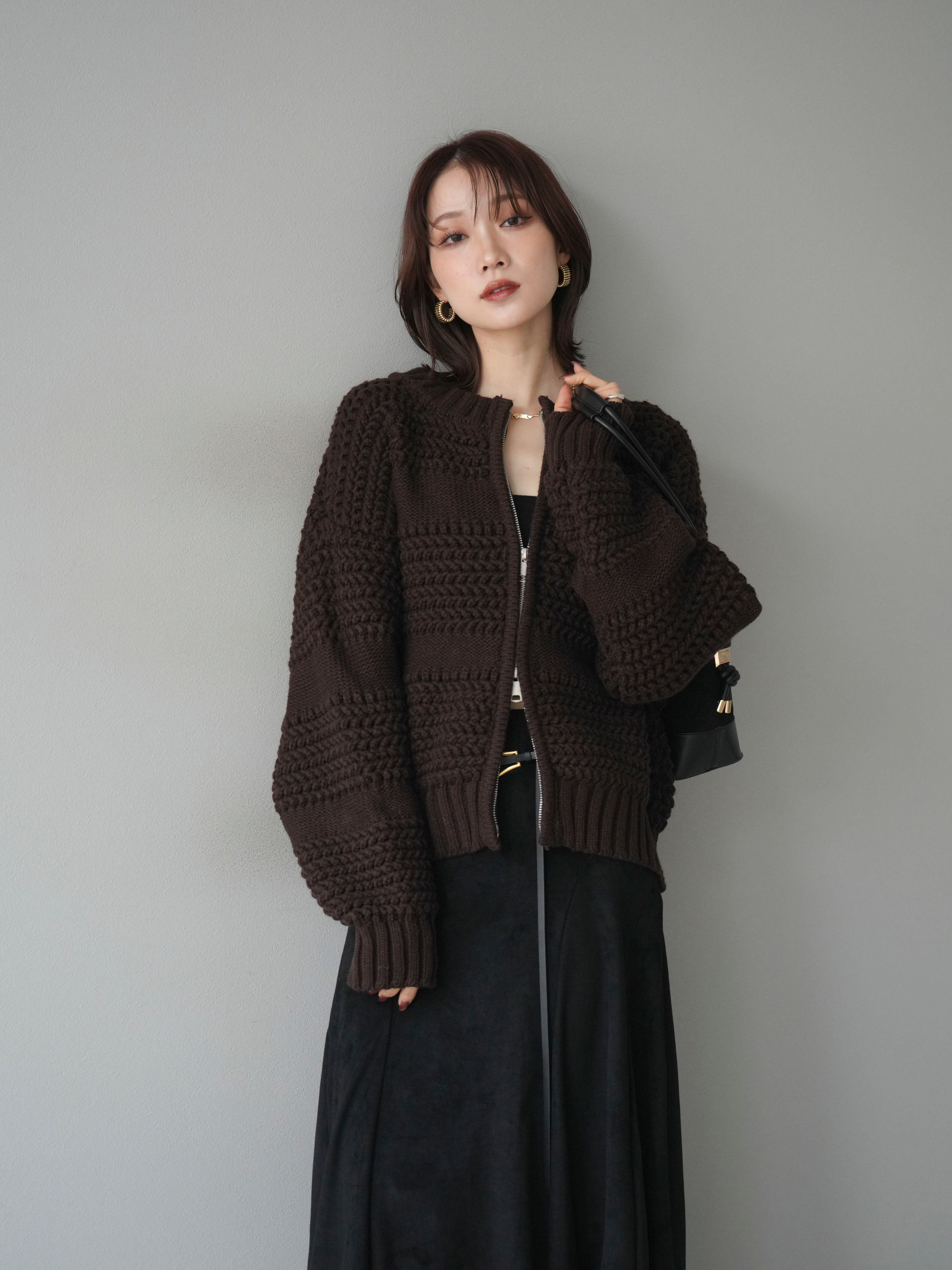moose's ニットカーディガンRich cardigan brown moose's ニットカーディガンRich cardigan brown JIGGYS SHOP
