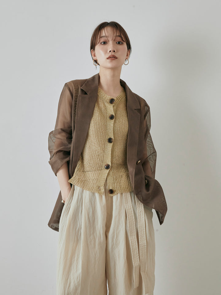 [予約]メッシュテーラードジャケット/モカ