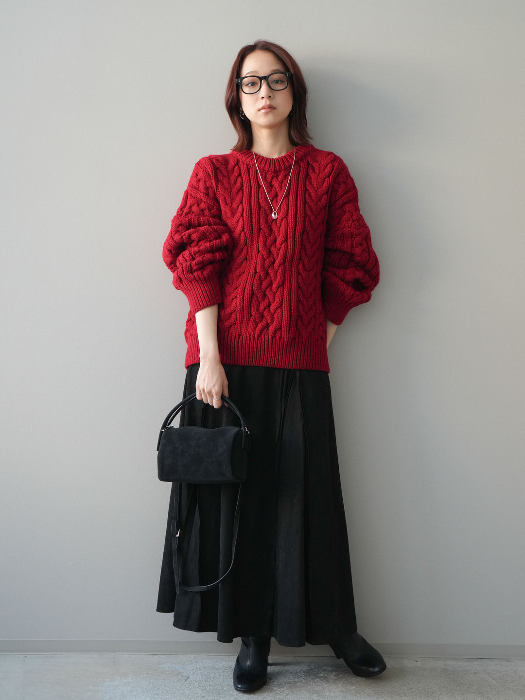 [予約]スエードマーメイドスカート/black