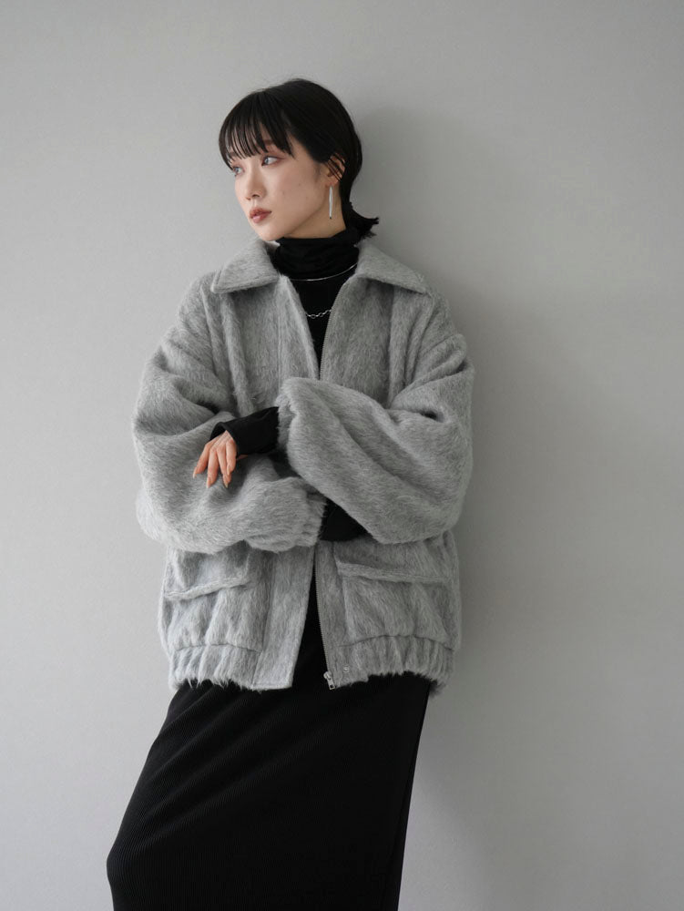 予約]シャギービッグポケットジップブルゾン/グレー – Lumier