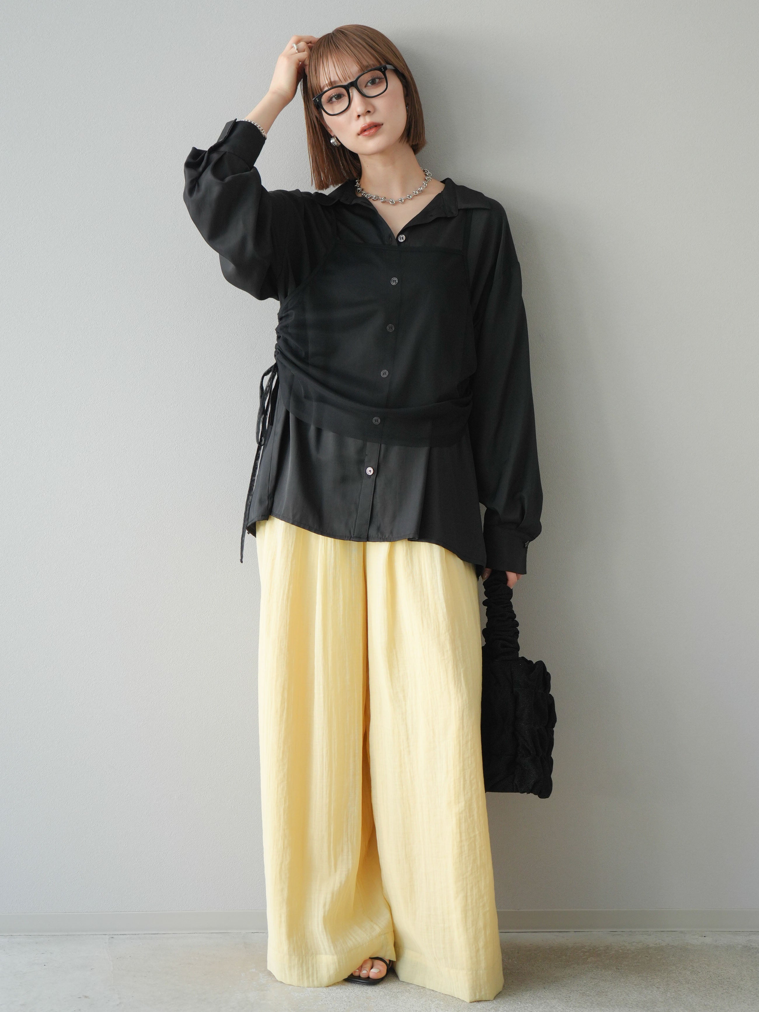 ASAUCE MELER チュールビスチェ 24090510000430 ブラック FREE Flutter tulle bustier (Black)
