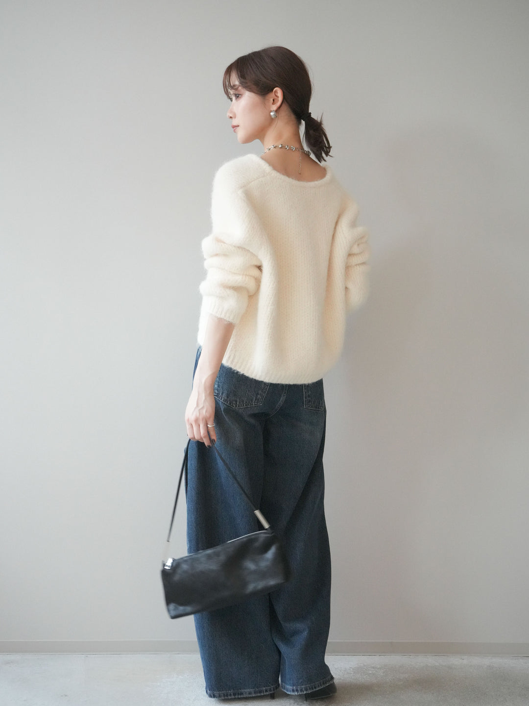 [予約]カーゴデザインコクーンデニムパンツ/navy