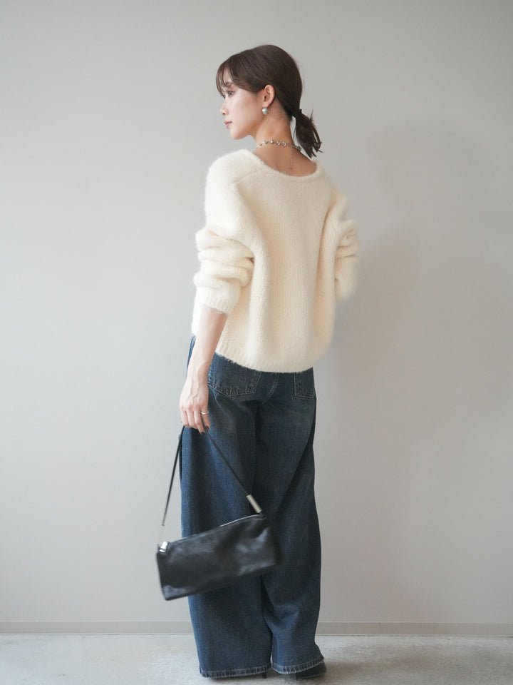 [予約]カーゴデザインコクーンデニムパンツ/navy