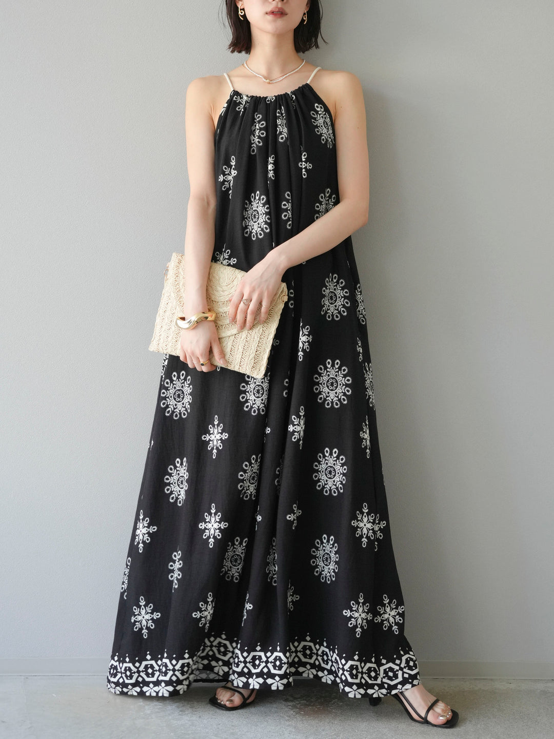 【預購】民族風吊帶洋裝/黑色