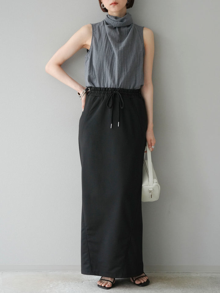 [SET] 後繫帶無袖上衣 + 運動長裙 (2set)
