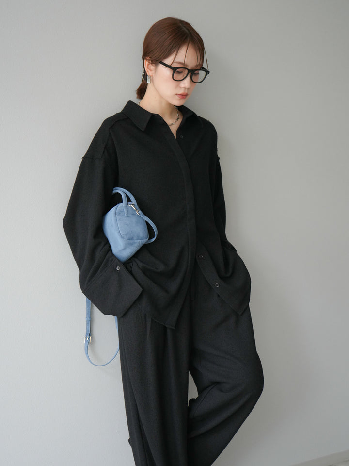 [予約]ネップオーバーシャツ/ブラック