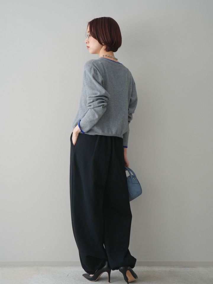 [予約]裾ドロストタックスウェットパンツ/black
