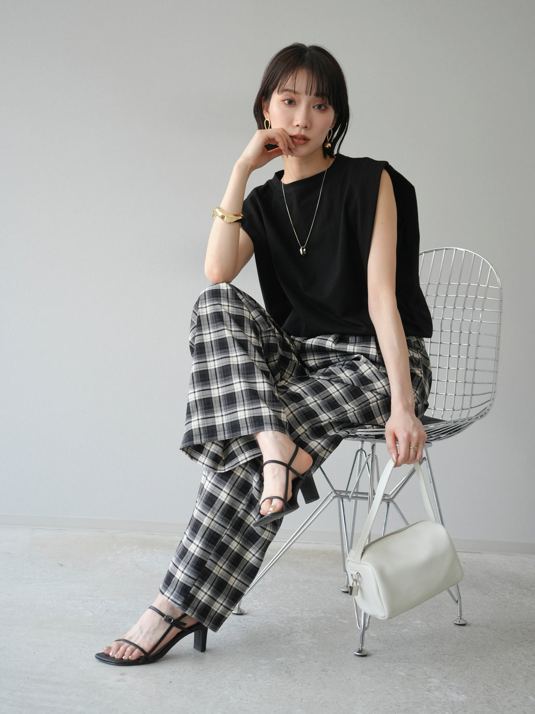 [予約]ワンハンドルスクエアミニバッグ/ホワイト