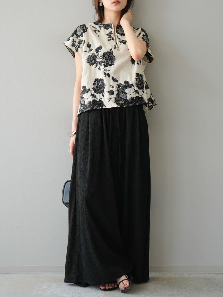 [予約]ジャガードZIPプルオーバー/ブラック