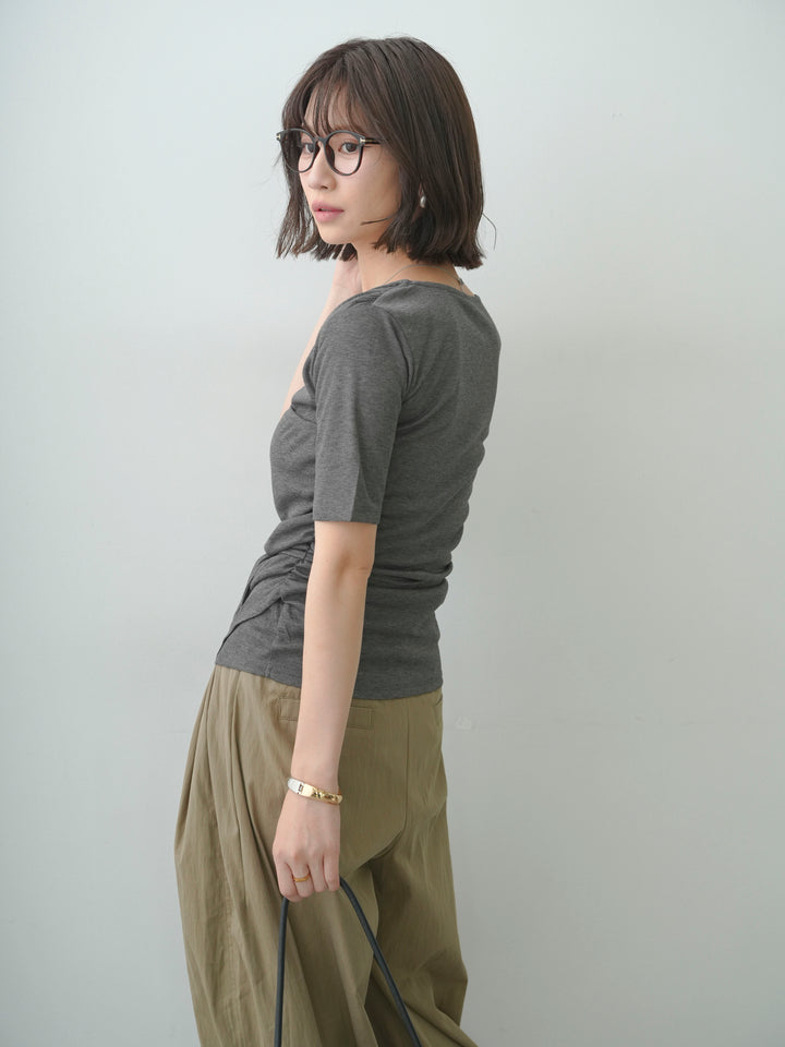 [SET]シアードレープカシュクールプルトップス+選べるアクセセット(2set)