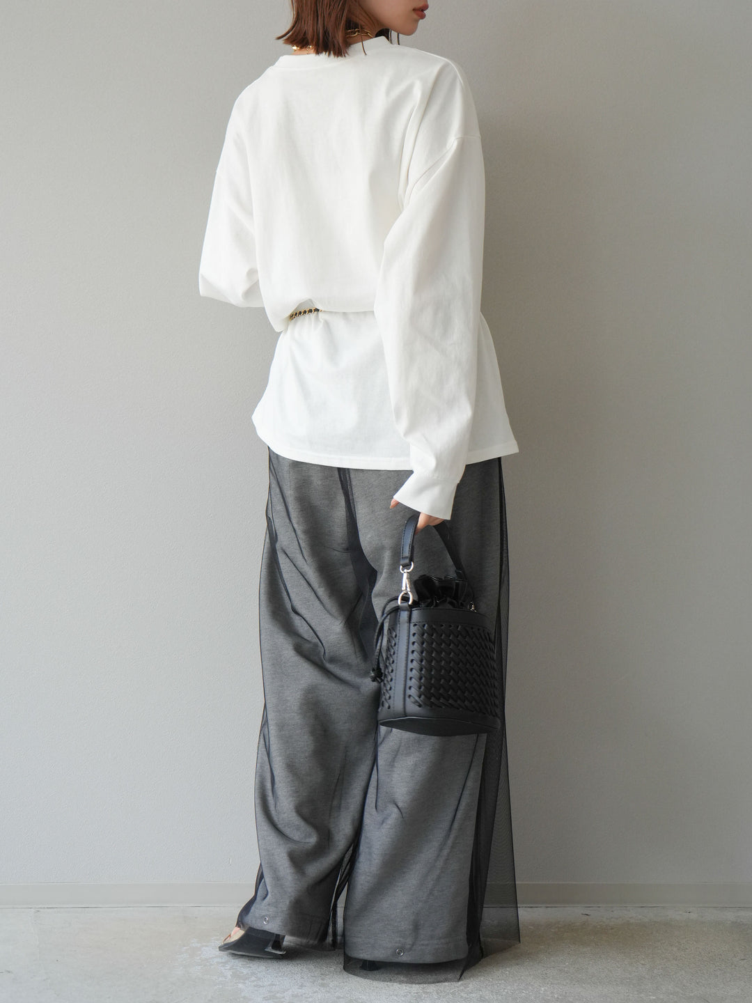 [予約]デニム切替2WAYデザインスウェットパンツ/グレー