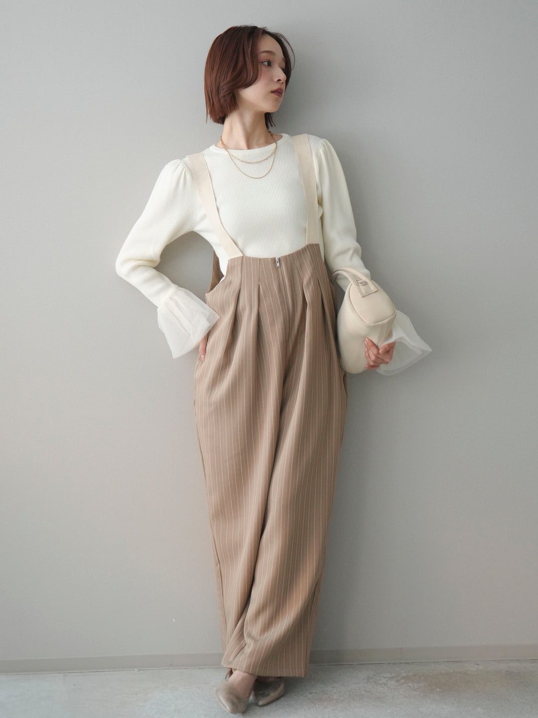 [SET]グログランテープストライプサロペット+グログランテープストライプサロペット(2set)