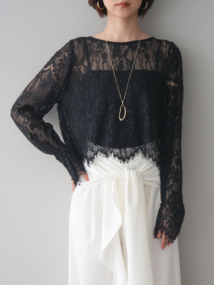 [SET]2WAYスリーブレーストップス+選べるアクセセット(2set)