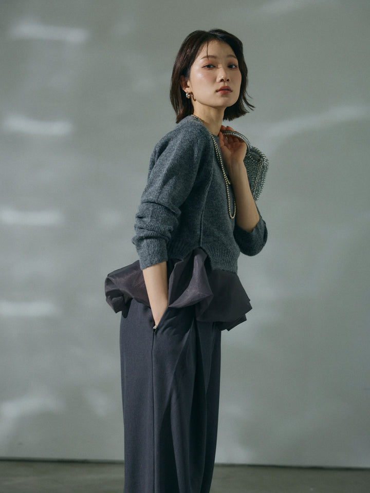 【Allure】[SET]オーガンジーバルーンキャミアンサンブルニット+オーガンジーバルーンキャミアンサンブルニット(2set)