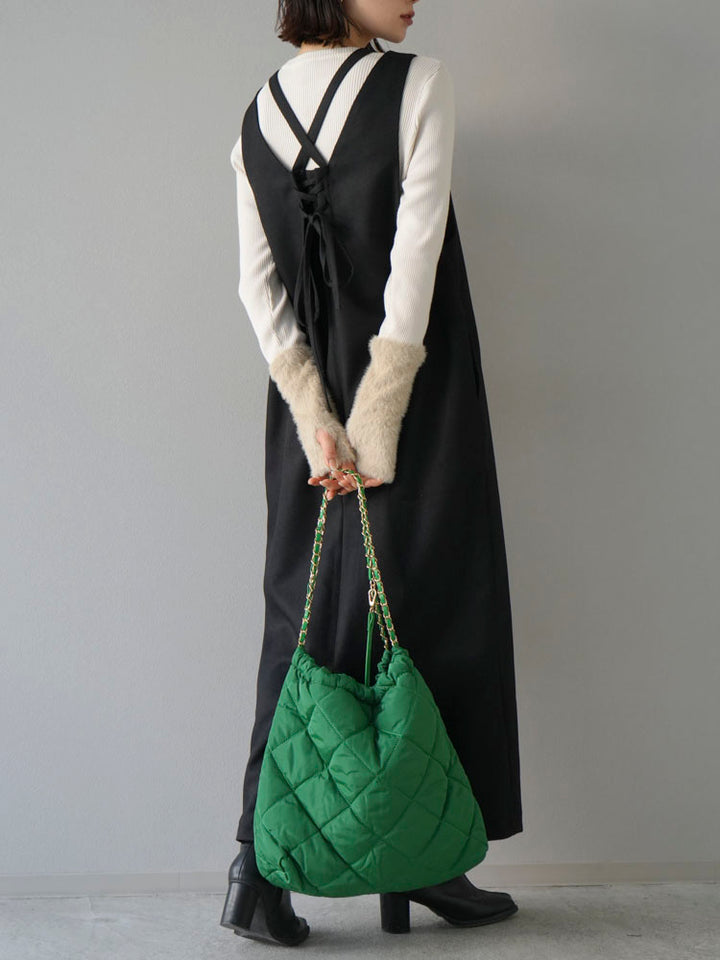 【預訂】尼龍絎縫包/綠色