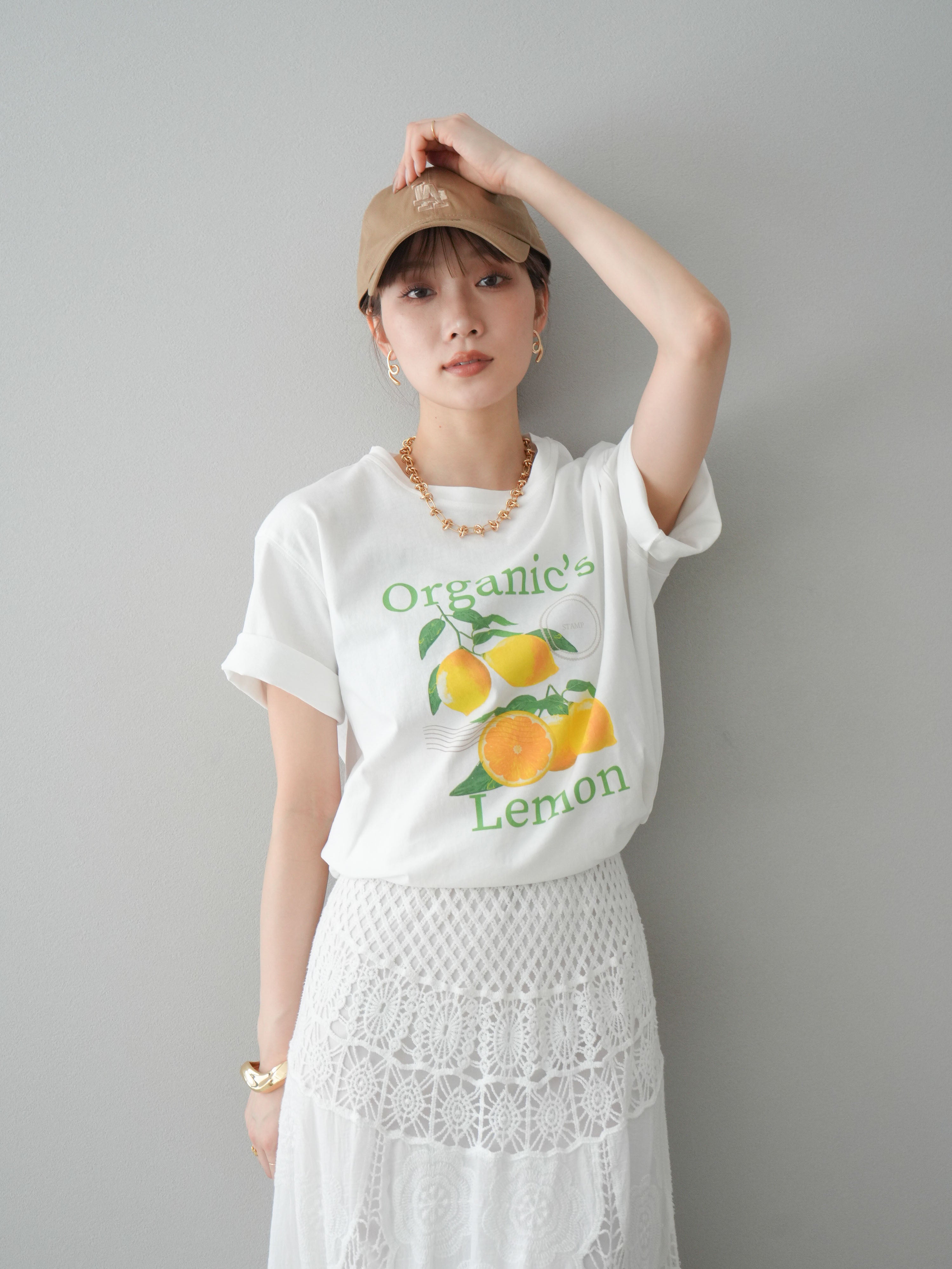予約]レモンプリントTシャツ/オフ – Lumier