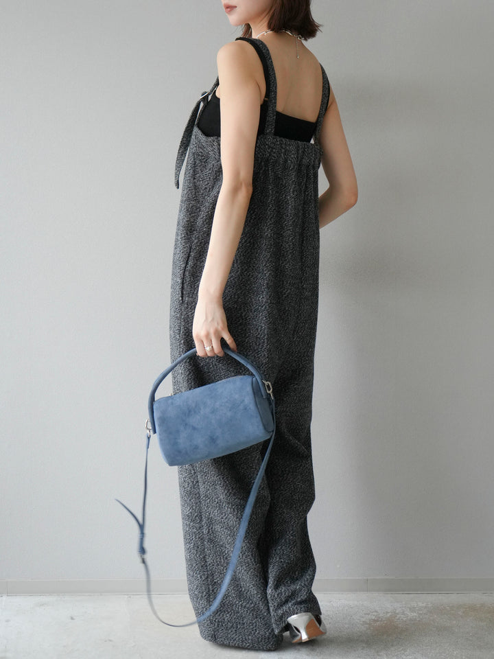 [予約]ツイードベアサロペット/ブラック