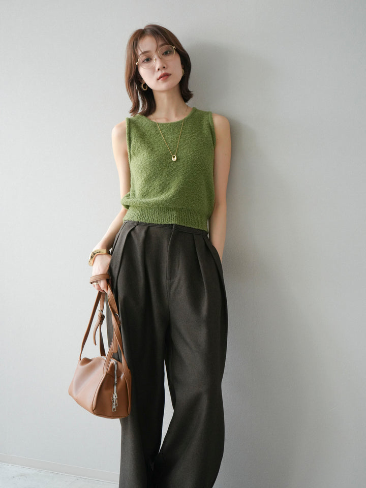 [予約]ブークレニットタンクトップ/グリーン