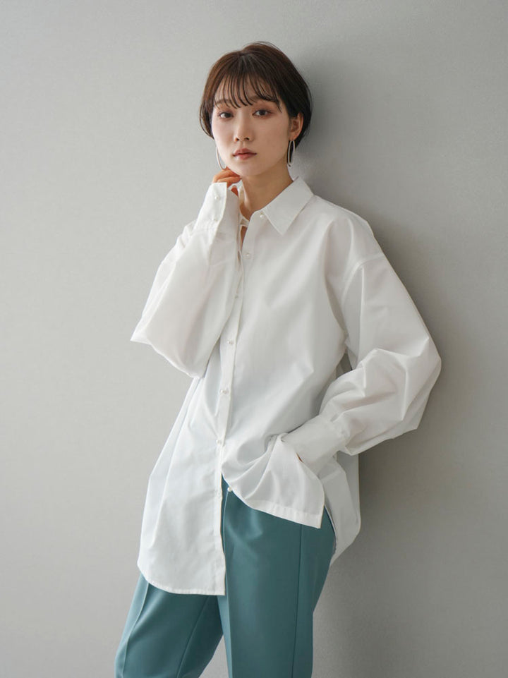 [Pre-order] Pearl button volume sleeve shirt/off