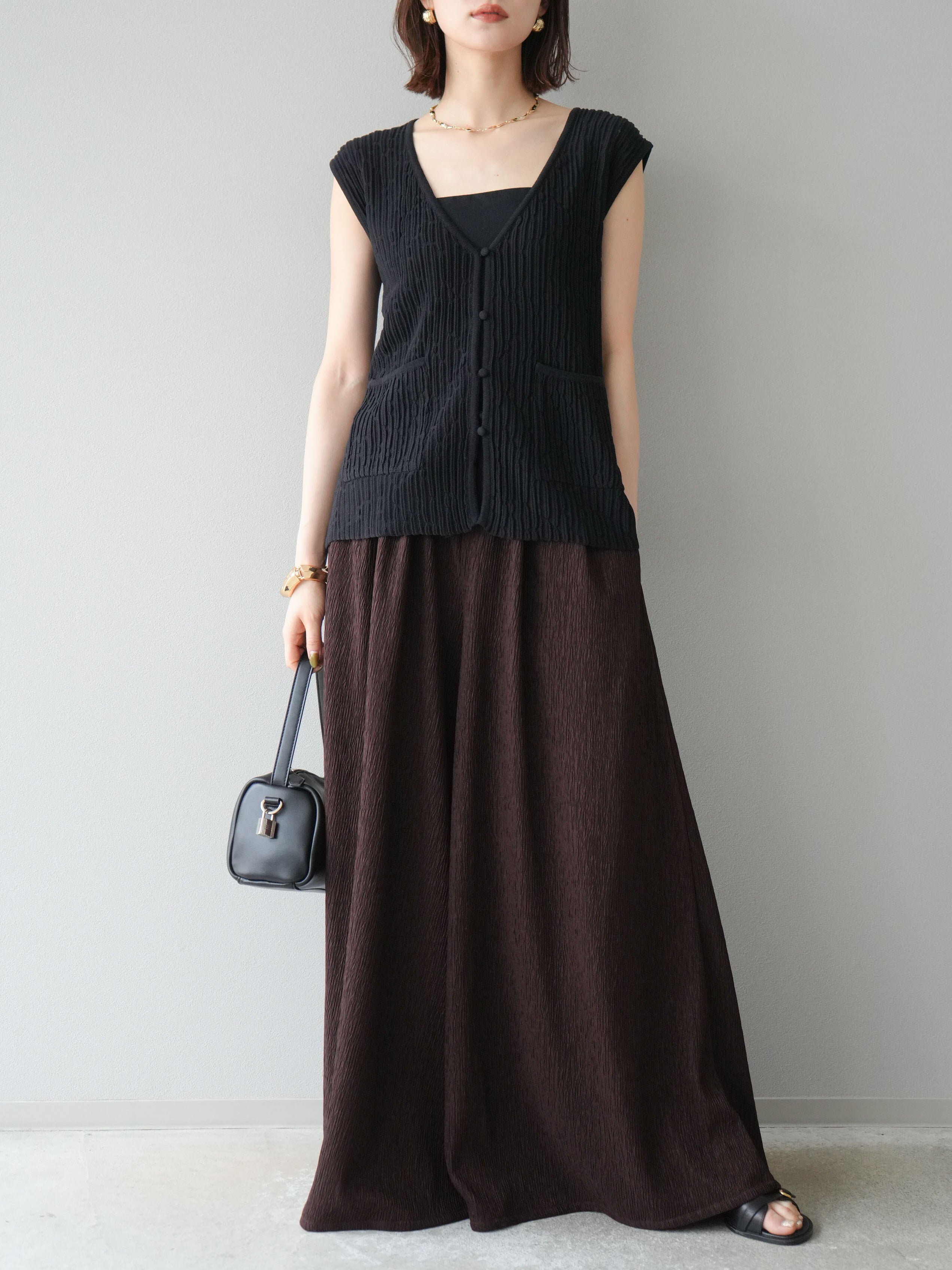 予約]楊柳バギーパンツ/ブラウン – Lumier