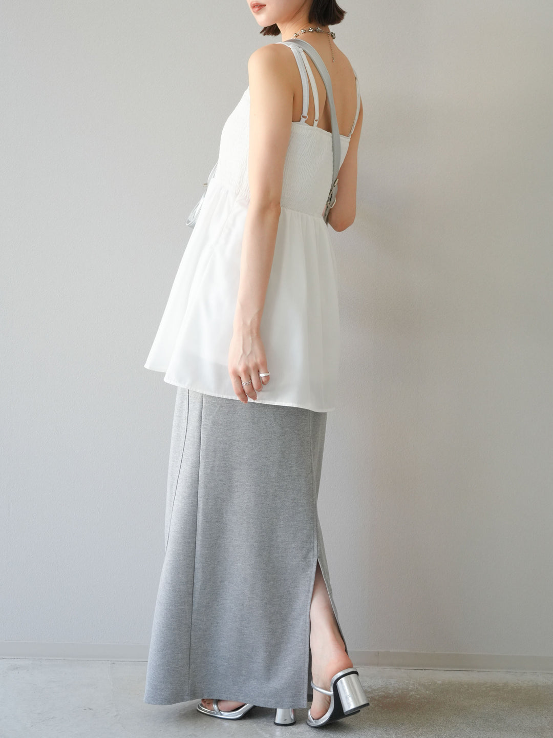 [予約]スウェットロングスカート/グレー