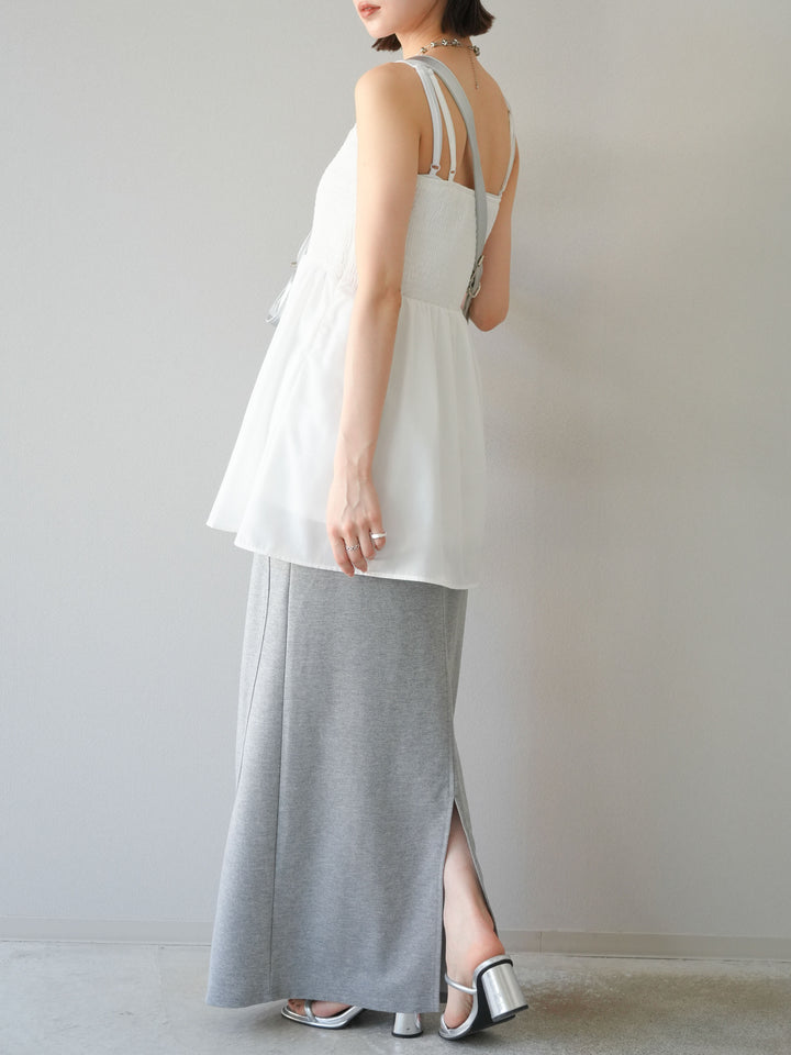 [予約]スウェットロングスカート/グレー