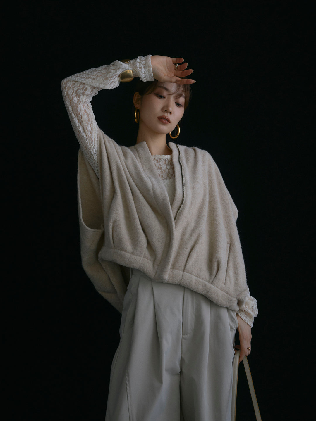 【Allure】[SET]ウール混コクーンブルゾン+ウール混コクーンブルゾン(2set)