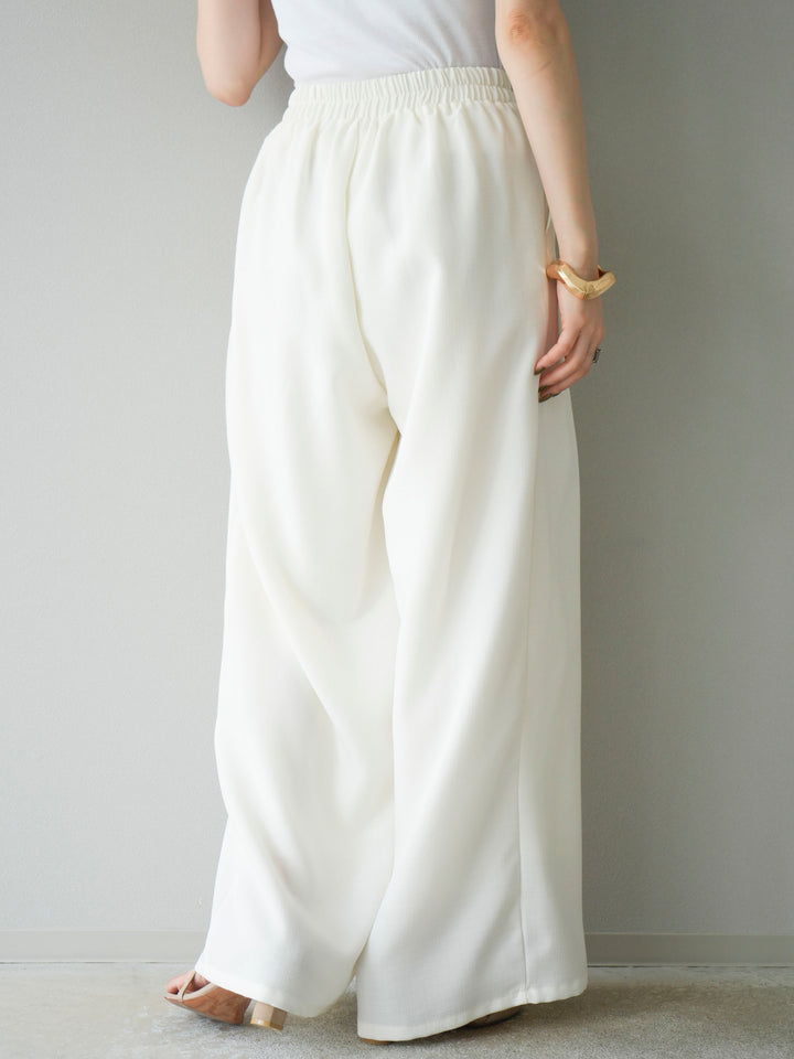 [予約]リネンライクイージーワイドパンツ/アイボリー